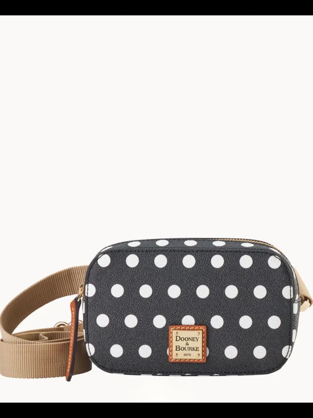 NWT! Dooney & Bourke Black & White Polka Dot Belt Bag / Crossbody